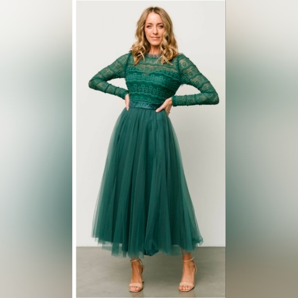 Baltic Born | NWOT Lonnie Emerald Tulle Dress Size XL